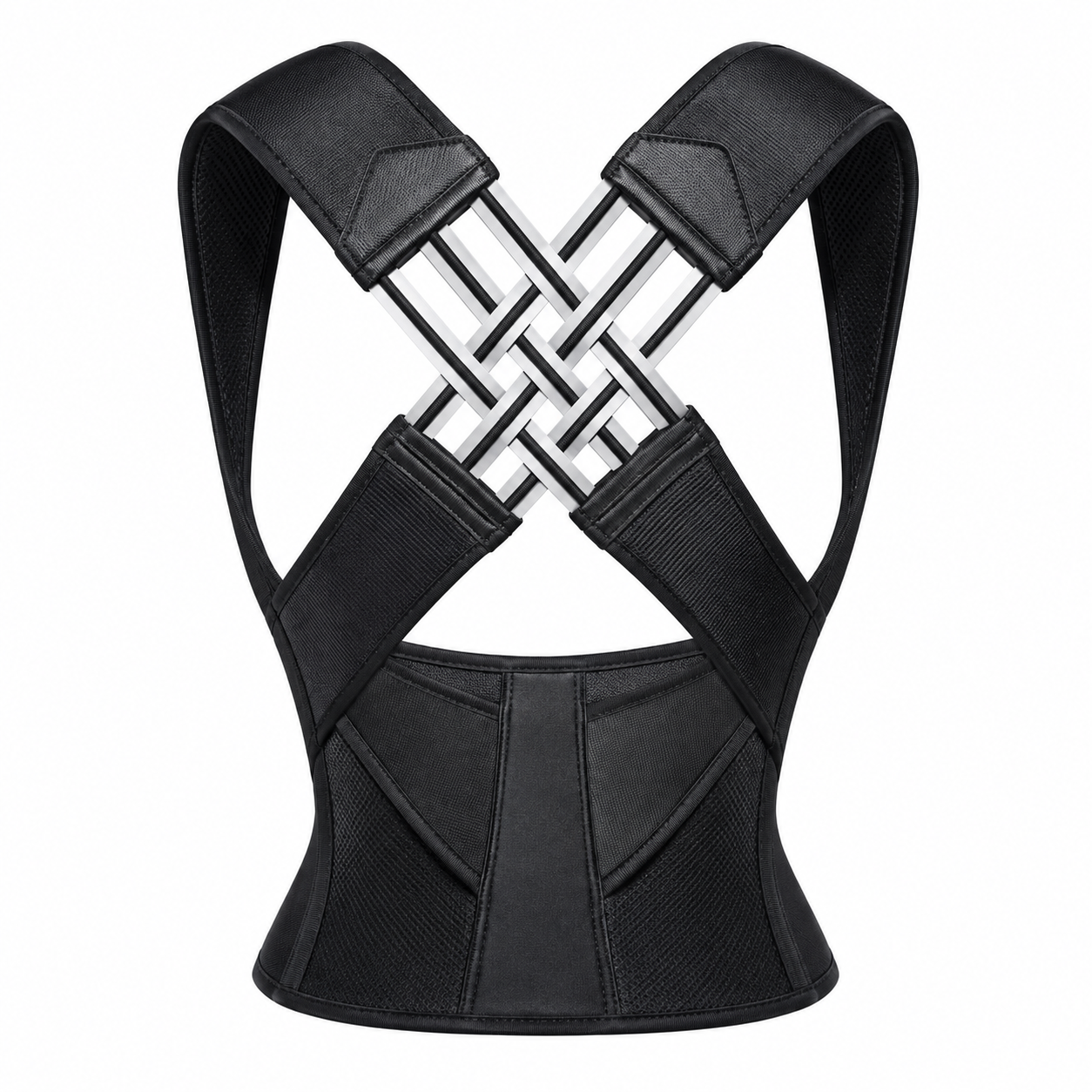 Black posture support shown on its own against a clean background