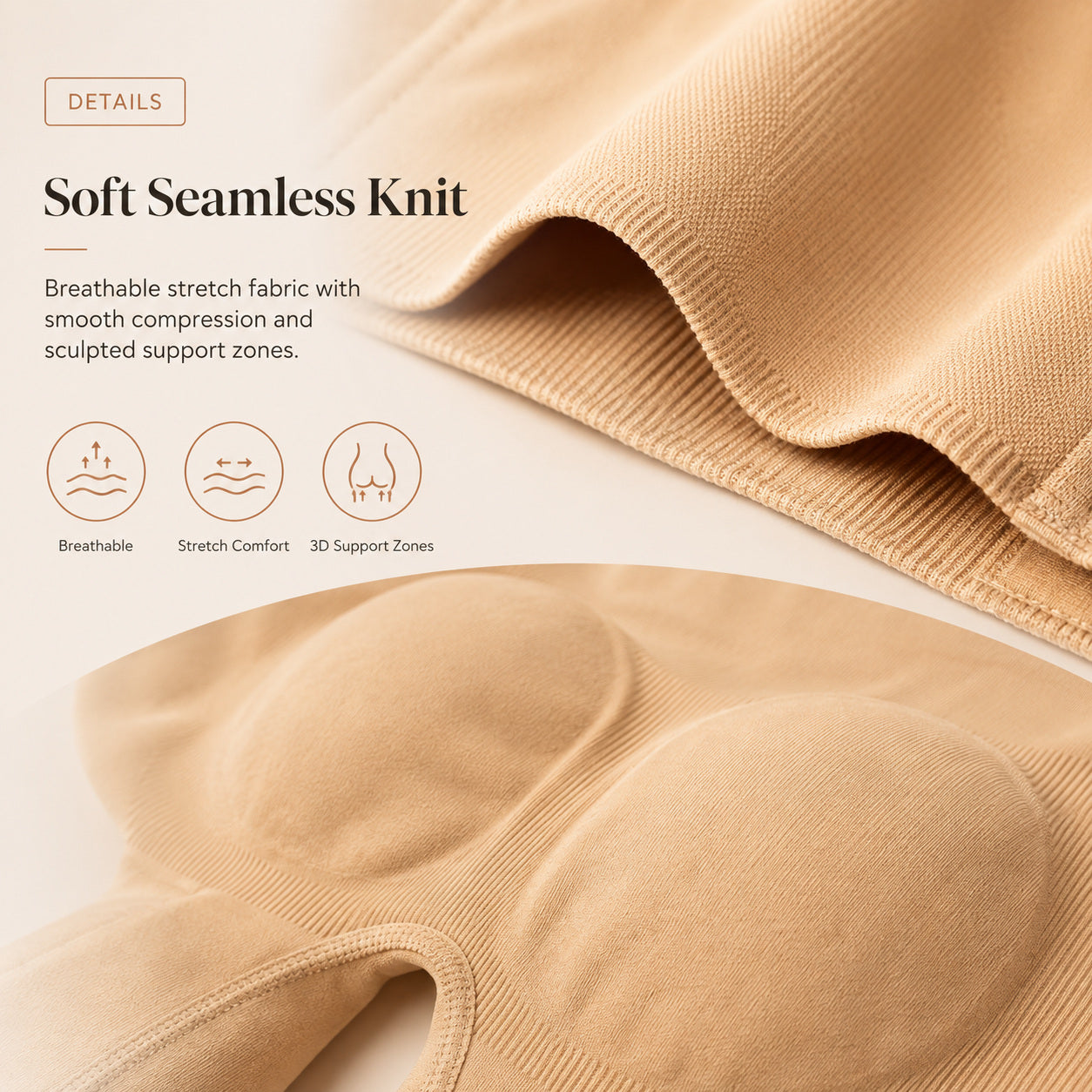 Soft seamless knit detail