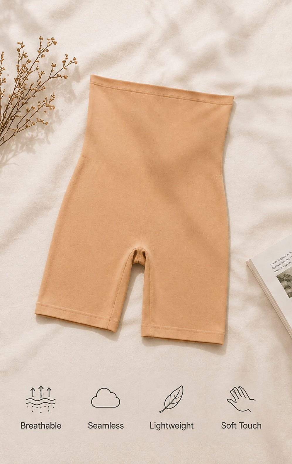 Nude shapewear flat lay